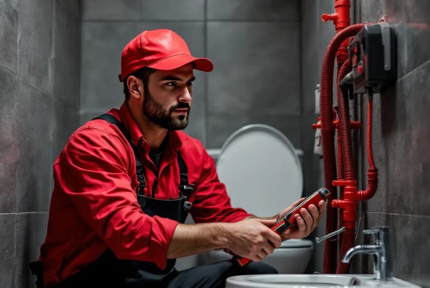 crusaders plumbing installing dual-flush back-to-wall toilet in roodepoort family bathroom precise alignment