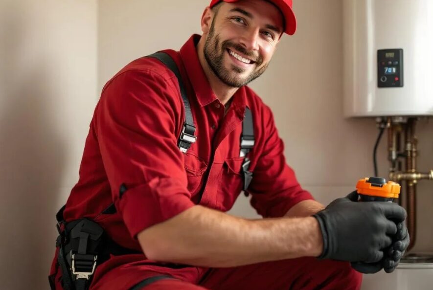gas-geyser-repair-crusaders-plumbing-roodepoort-and-johannesburg-technician-repairing-faulty-unit-inside-residential-bathroom-with-calibration-tools