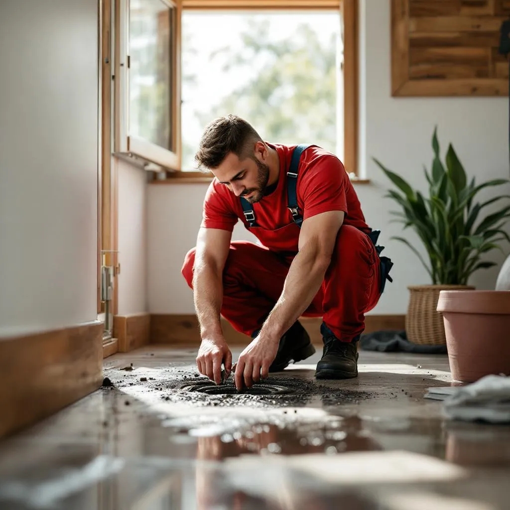 Crusaders Plumbing experts performing high-pressure drain hydro jetting on a Sandton property, clearing severe blockages, including tree roots and grease, restoring proper flow and demonstrating professional equipment use.