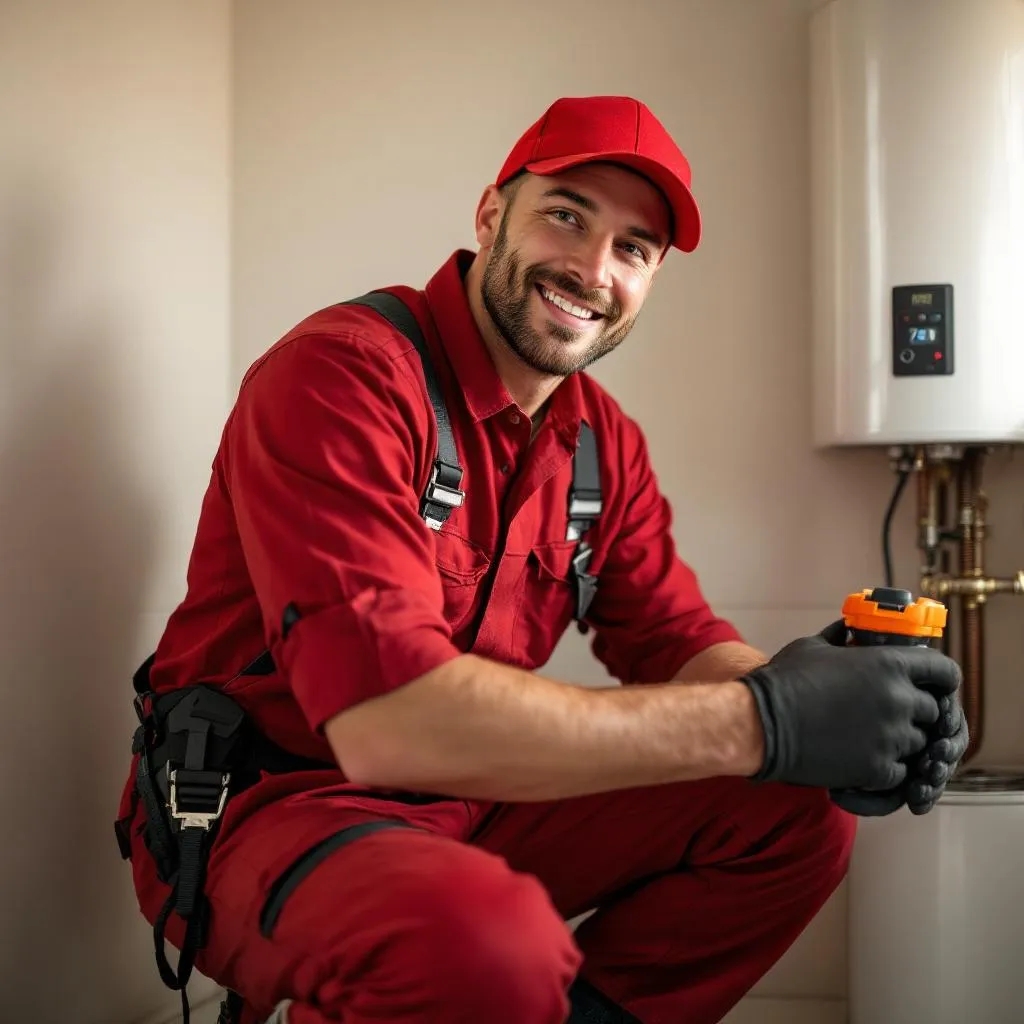 Crusaders Plumbing replacing an old ceiling-mounted geyser in a Sandton property, showing secure brackets, new piping and proper overflow installation.