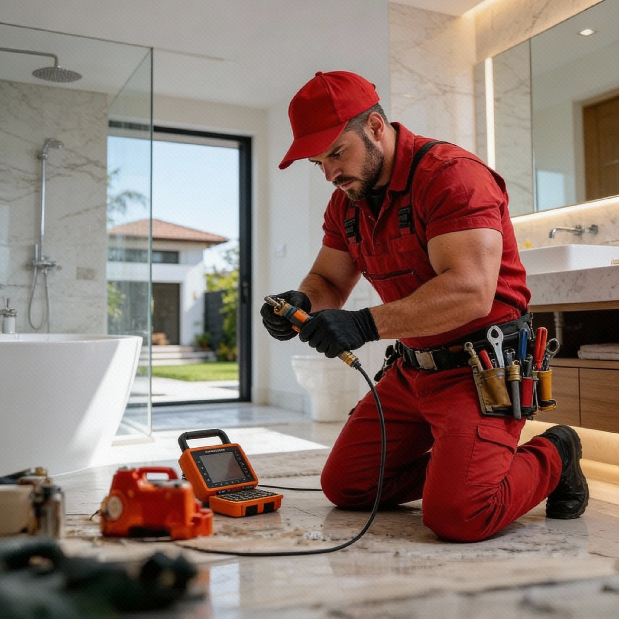 Bathroom Renovations Morningside showing plumber fixing kitchen plumbing in Roodepoort with visible pipe connections leak points and tools restoring proper water flow in domestic environment
