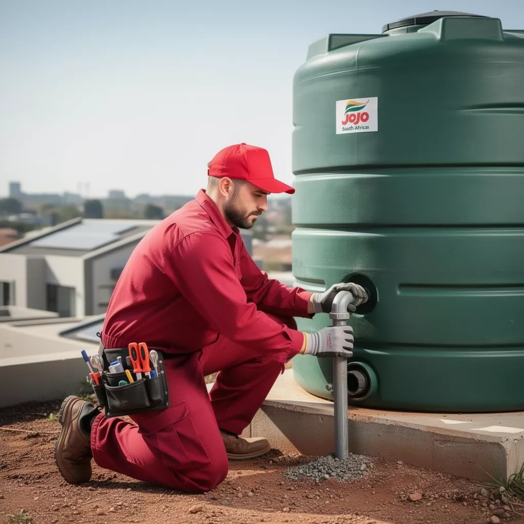 Water Tank Installations Morningside showing plumber working on bathroom pipe system in Roodepoort with valves fittings and active repair process visible during residential plumbing service